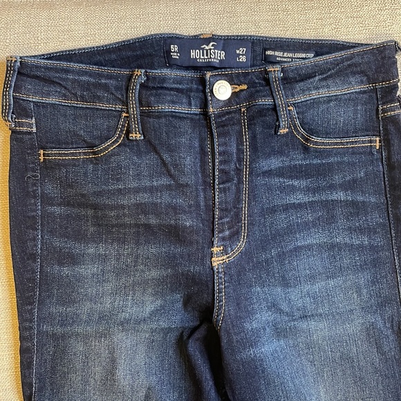 NEW Hollister High-Rise Advanced Stretch Skinny Crop Jeans Dark Wash - Picture 4 of 9
